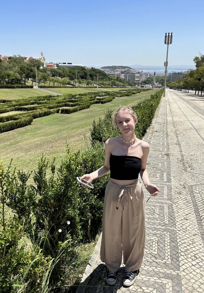 Becca in Lisbon on a sunny day.